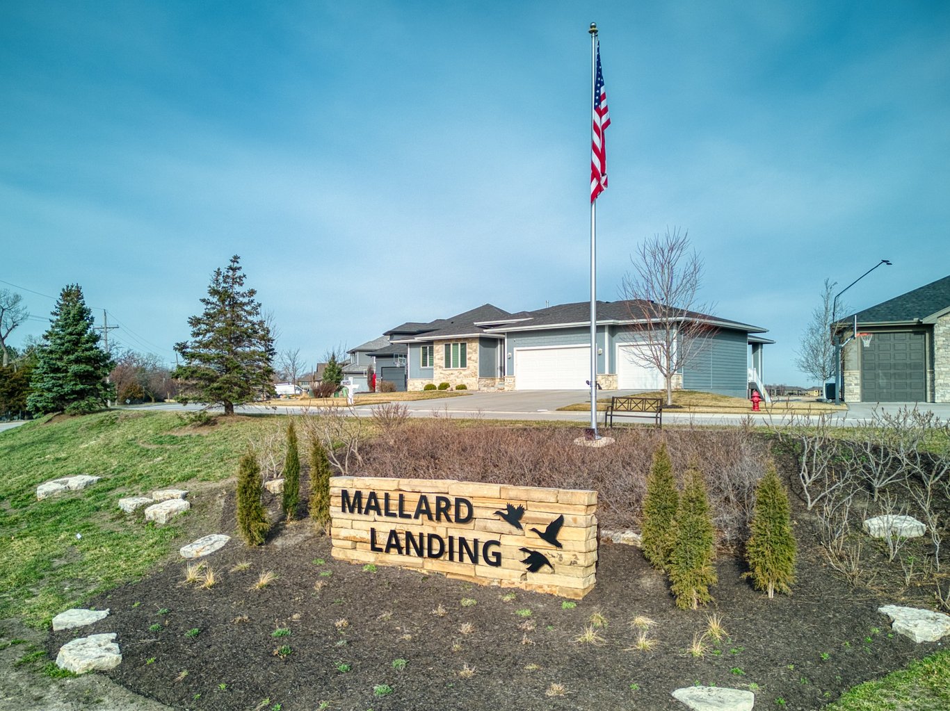 Mallard Landing Neighborhood Sign - Valley, Nebraska