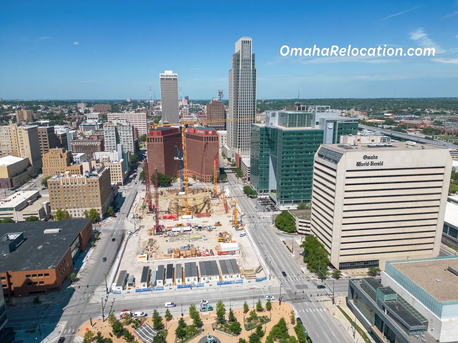 Construction on new Mutual of Omaha headquarters in downtown Omaha