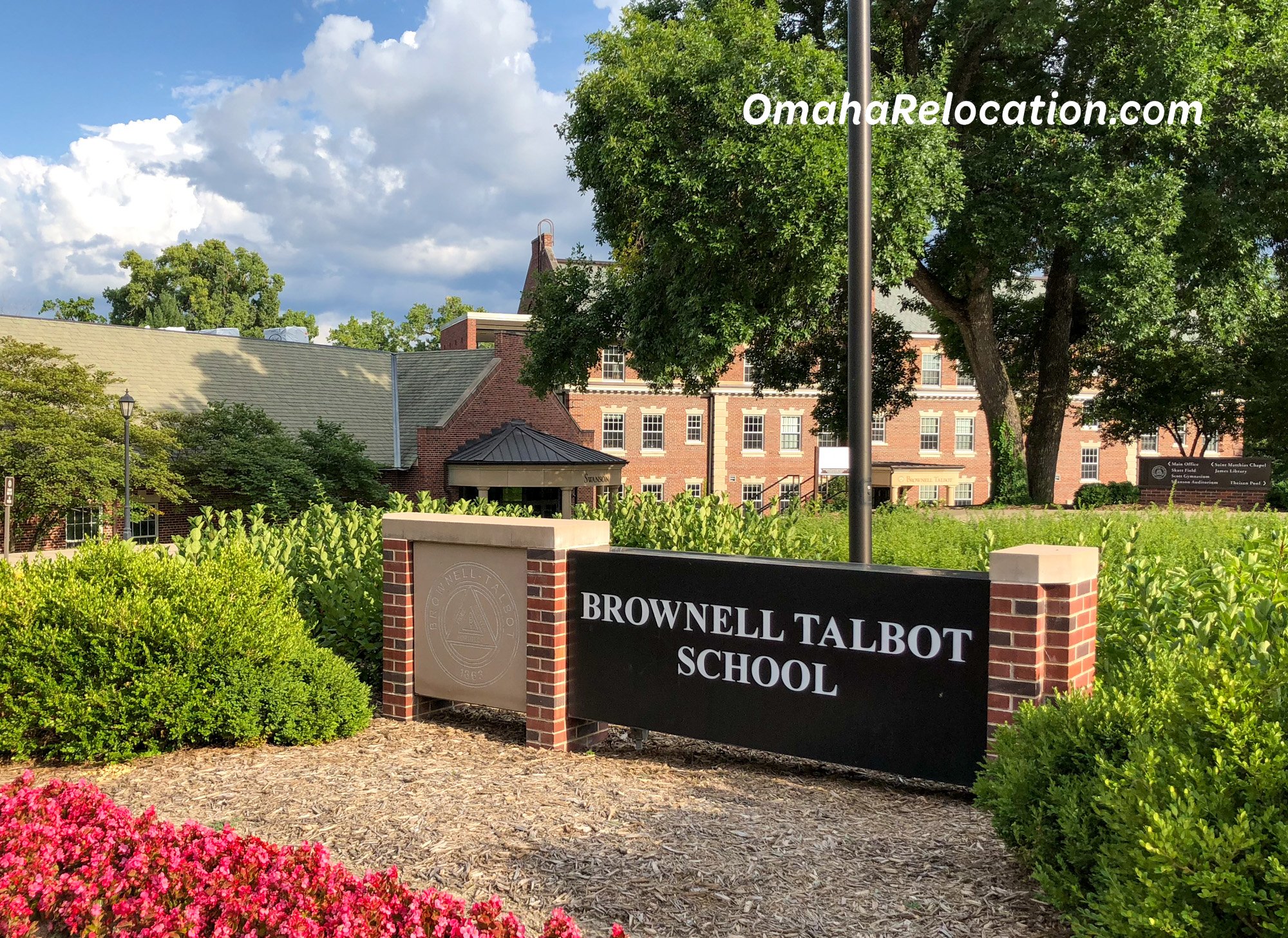 Entrance Sign to Brownell Talbot School in Omaha, Nebraska