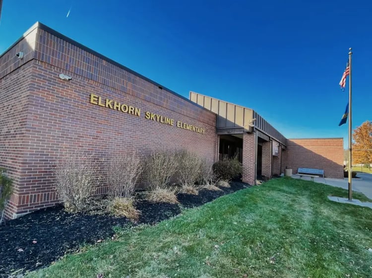 Exterior photo of Skyline Elementary School in Elkhorn, Nebraska