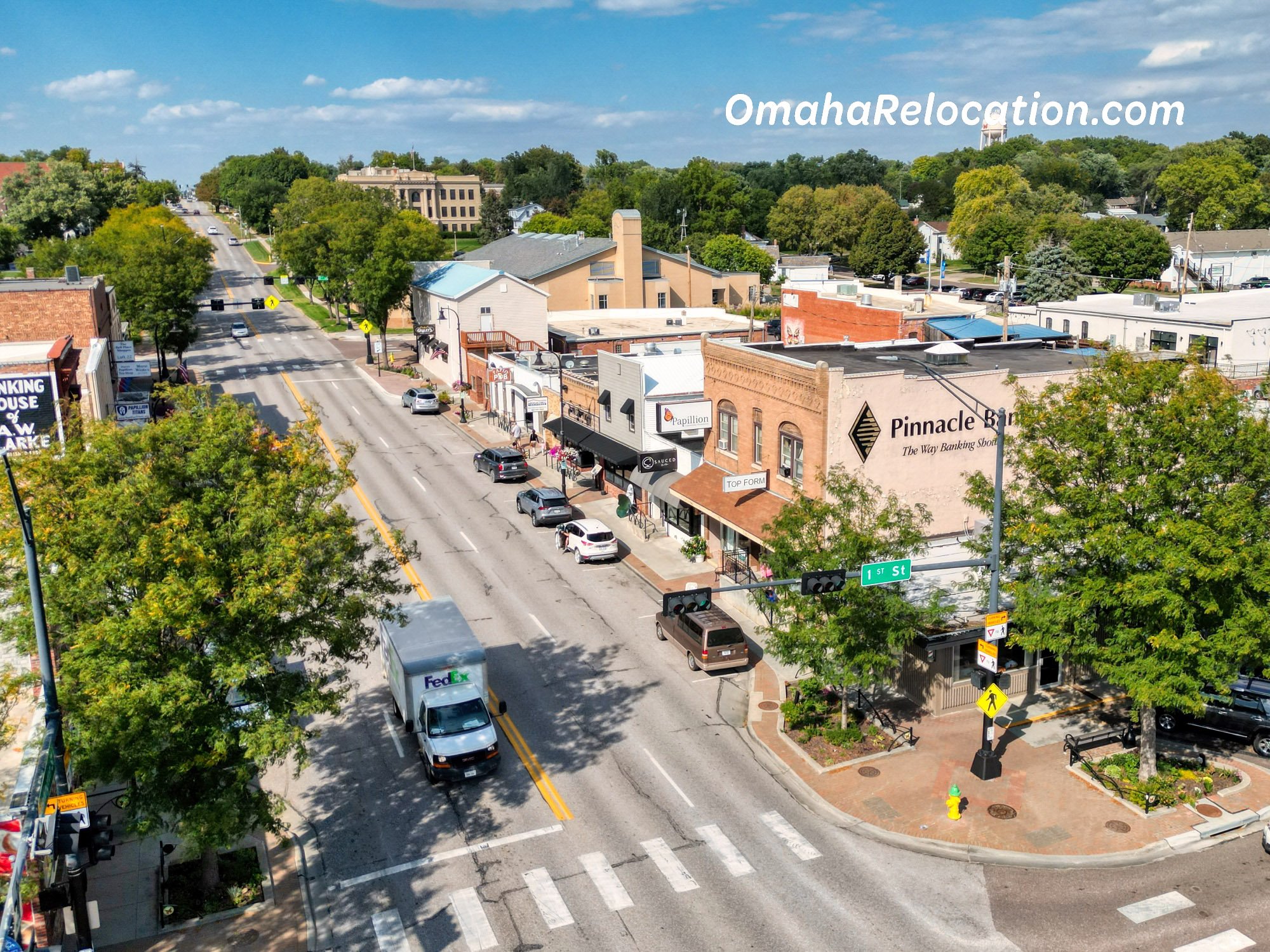 Downtown Papillion Aerial View