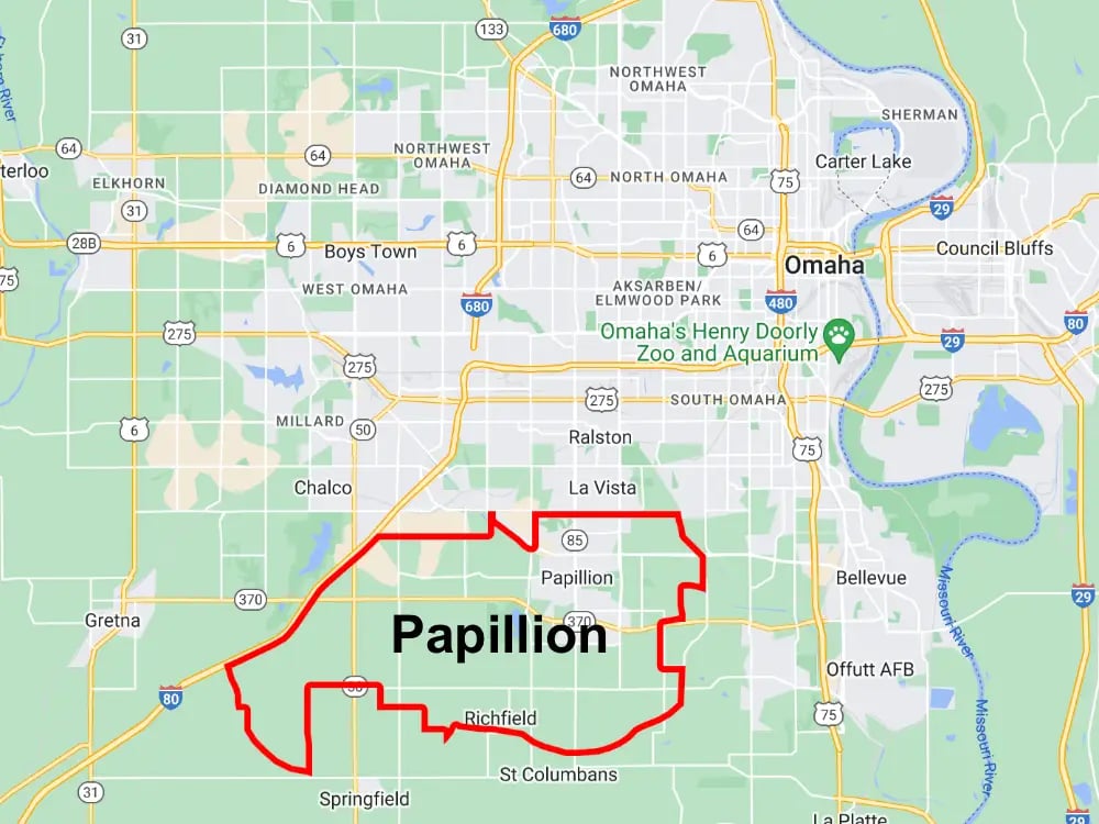 Map of Papillion