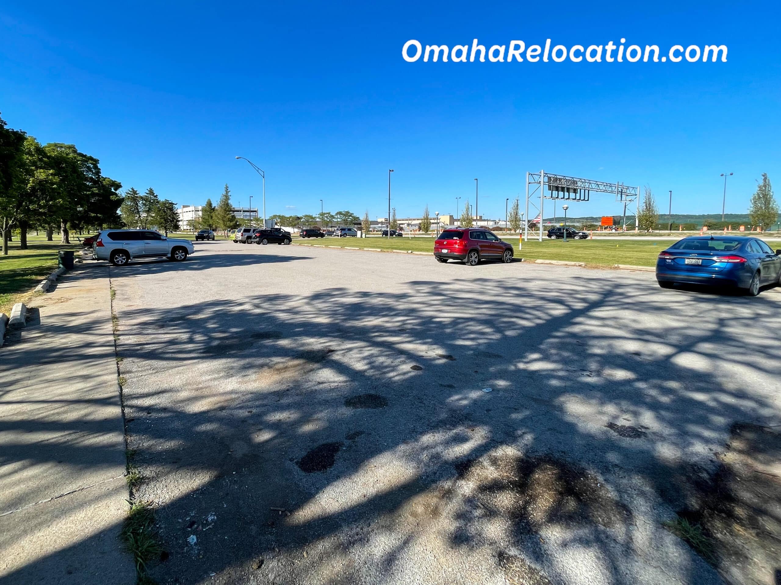 Cell phone lot outside Eppley Airfield