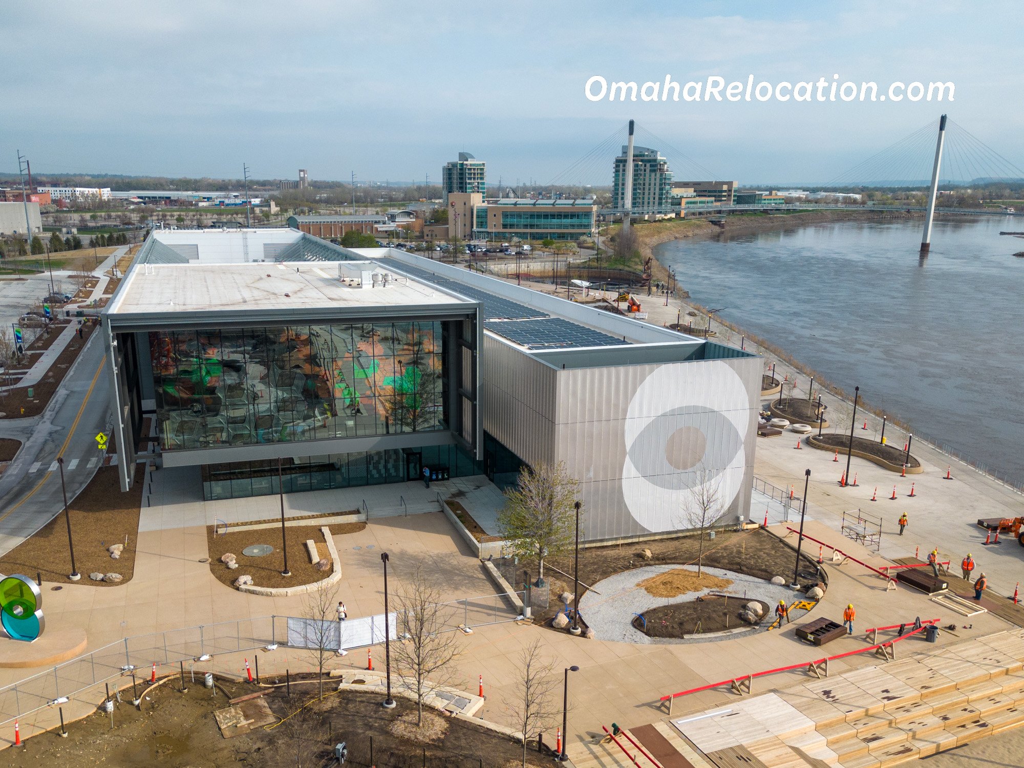 Kiewit Luminarium with Missouri River and Bob Kerrey Pedestrian