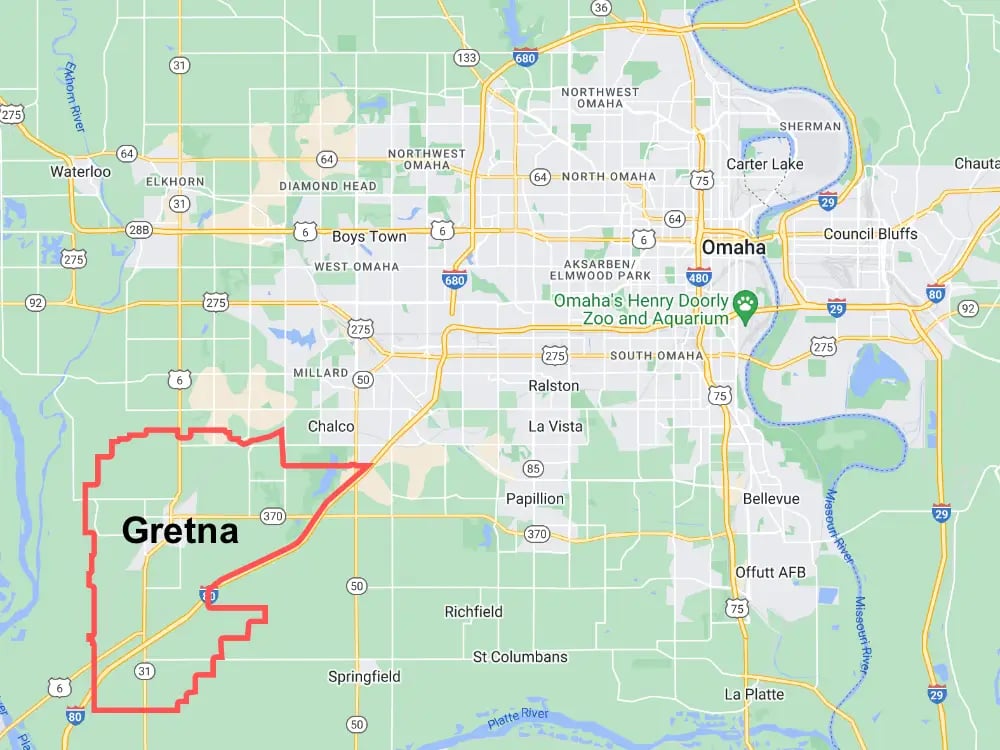 Map of Gretna