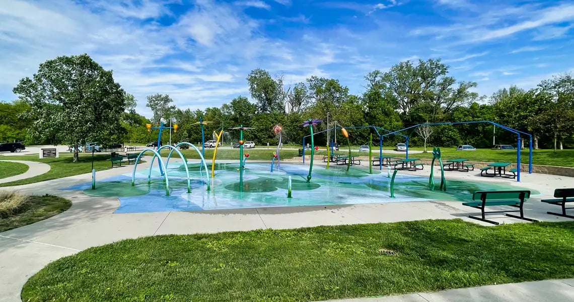 Splash Pad at Benson Park in Omaha, Nebraska
