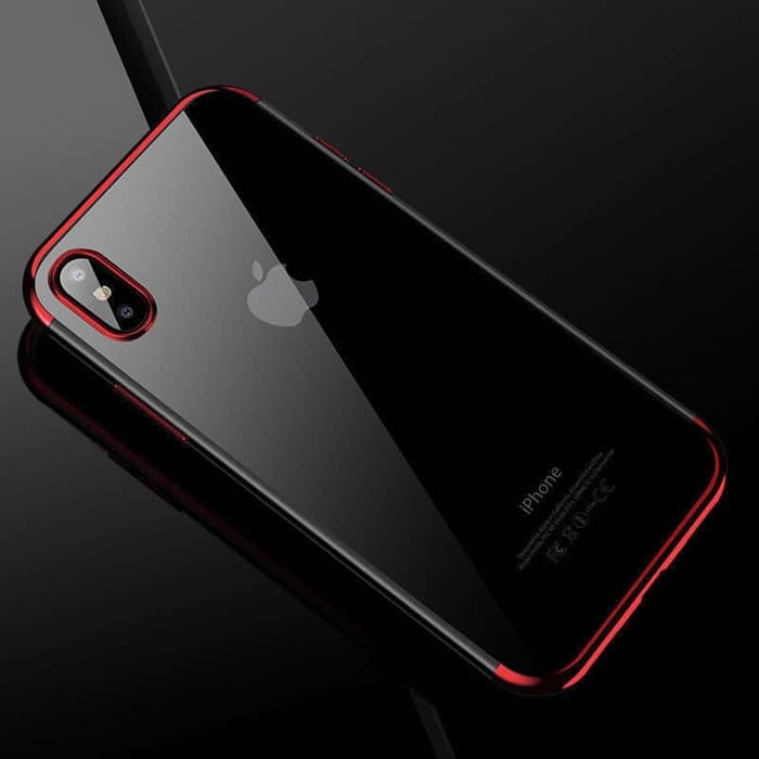 ⁦כיסוי / מגן אדום - שקוף לאייפון XS max⁩ – תמונה ⁦7⁩