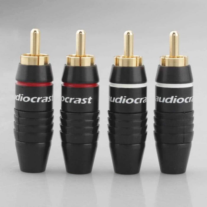 רביעיית מחברים RCA זכר באיכות גבוהה מצופה זהב