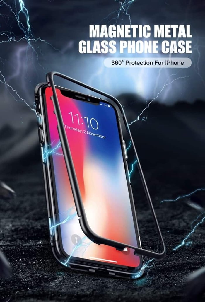 ⁦כיסוי / מגן מגנטי שחור לאייפון XS max⁩ – תמונה ⁦3⁩