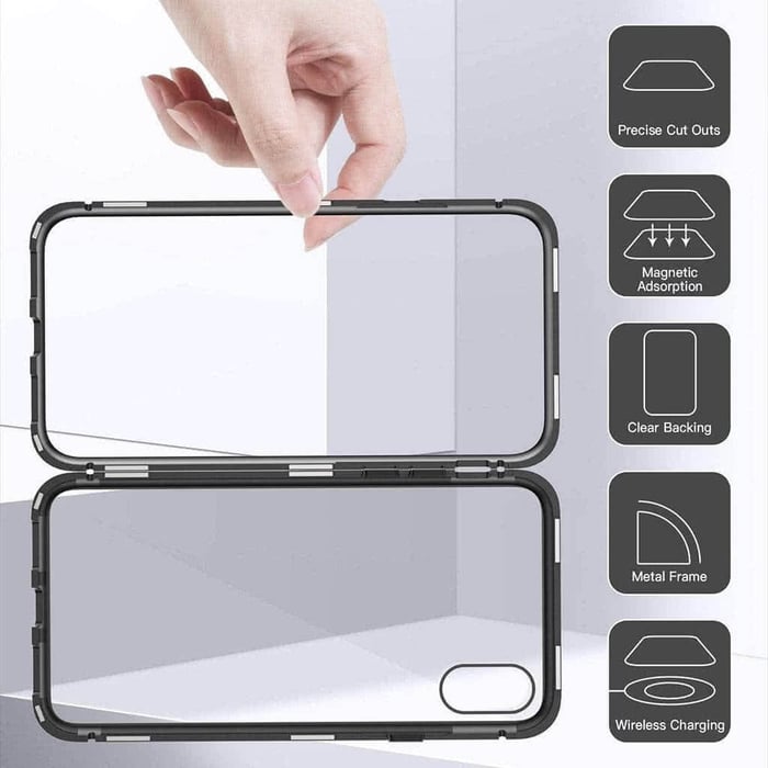⁦כיסוי / מגן מגנטי שחור לאייפון XS max⁩ – תמונה ⁦6⁩