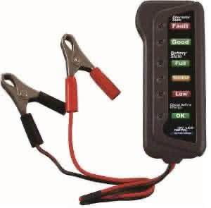 בודק מצברים ובטריות של 12v
