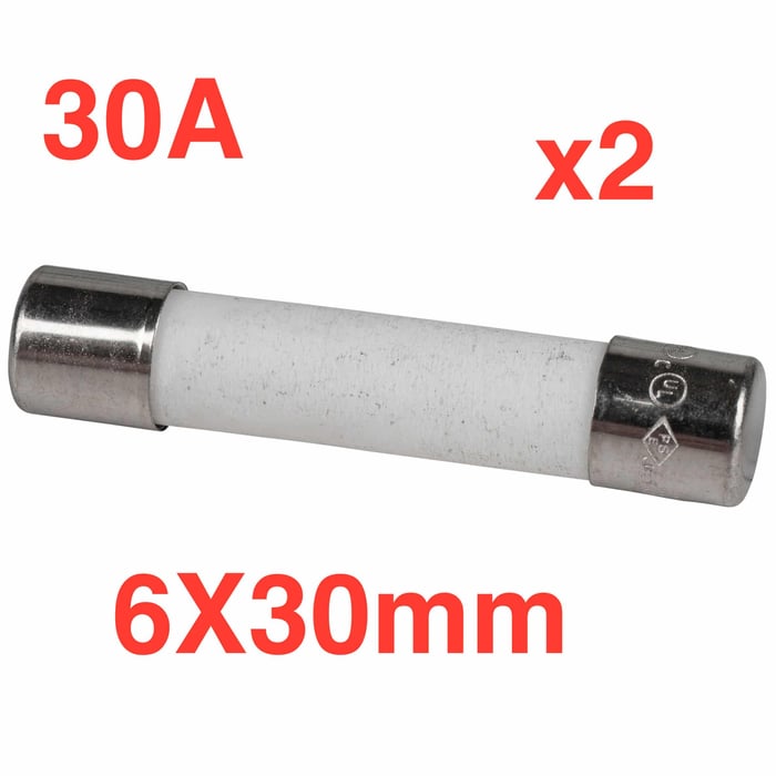 ⁦2 יחידות פיוזים לסוללה לאופניים חשמליים 30A קרמיים⁩ – תמונה ⁦2⁩