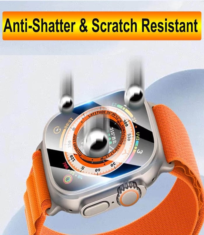 מארז של 2 מגני מסך מזכוכית מחוסמת עבור Apple Watch Ultra 49 מ"מ
