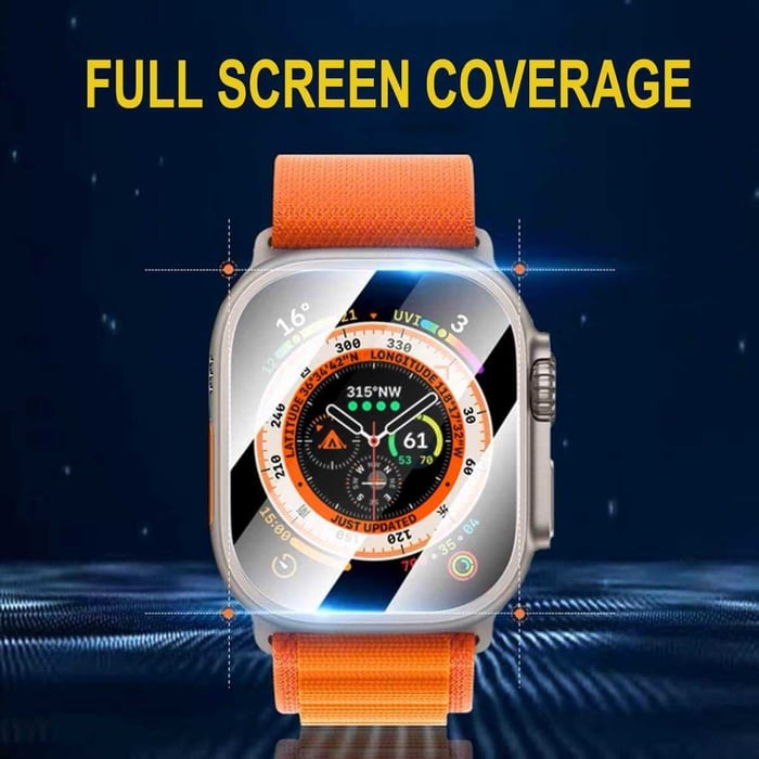 מארז של 2 מגני מסך מזכוכית מחוסמת עבור Apple Watch Ultra 49 מ"מ