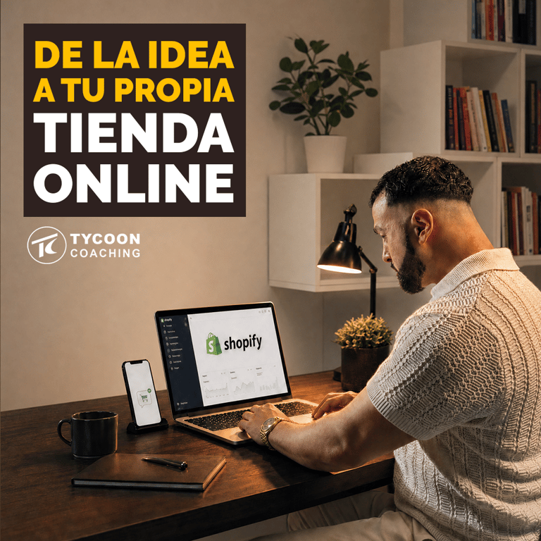 Taifun Kemerci está trabajando en su tienda online de Shopify desde su portátil.