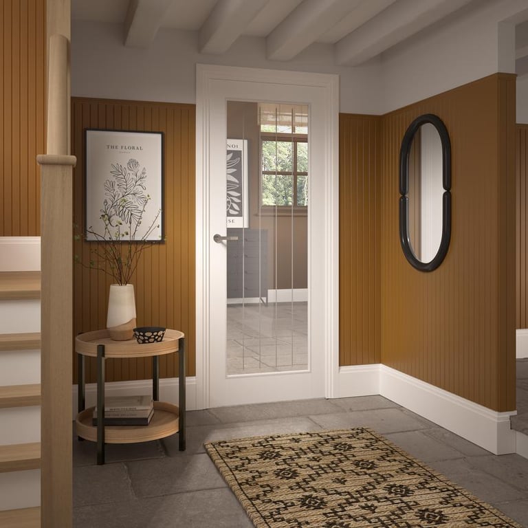 Dordogne White Smooth Moulded Clear Glazed Door (OMER)