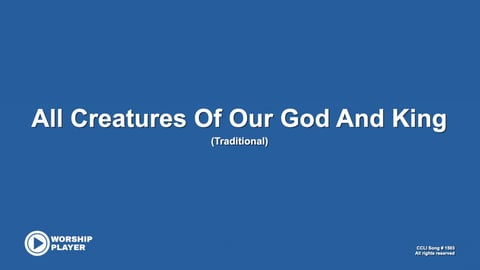 All Creatures Of Our God And King (Acoustic)