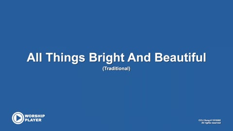 All Things Bright And Beautiful (Acoustic)