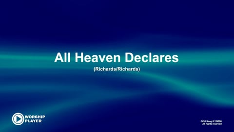 All Heaven Declares (Acoustic)