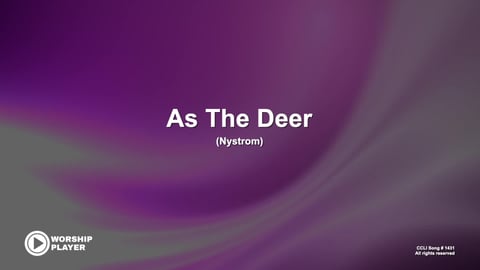 As The Deer (Acoustic)