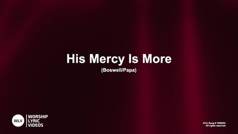 His Mercy Is More (Acoustic)