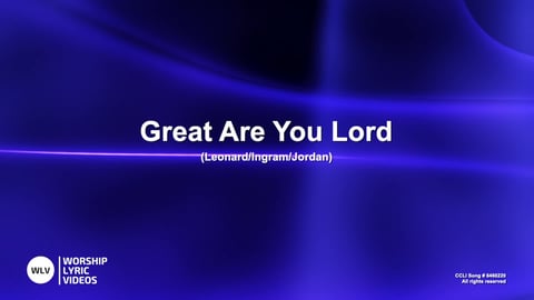 Great Are You Lord (Acoustic)