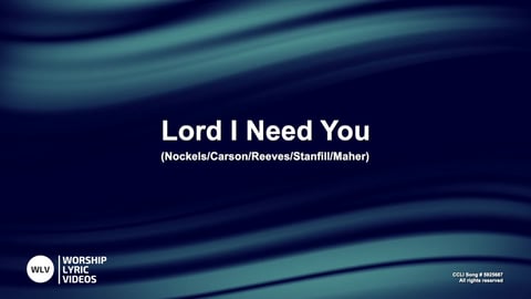 Lord I Need You (Acoustic)