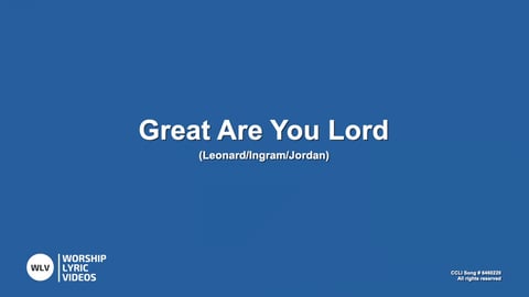 Great Are You Lord (Acoustic)
