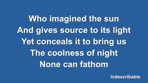 Indescribable (Acoustic)