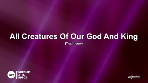 All Creatures Of Our God And King (Piano)