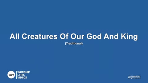 All Creatures Of Our God And King (Piano)
