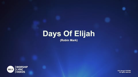 Days Of Elijah (Acoustic)