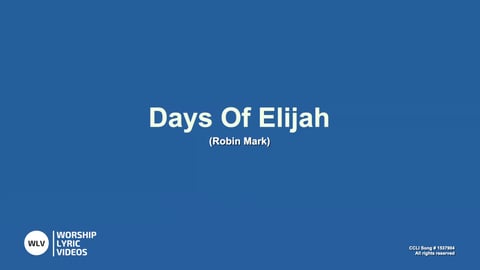 Days Of Elijah (Acoustic)
