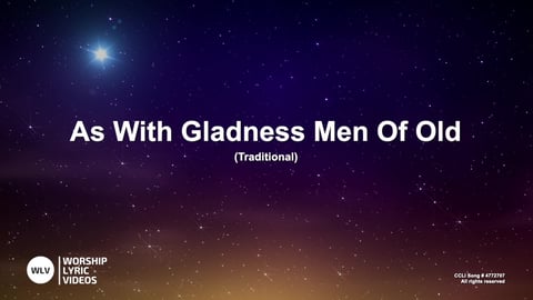 As With Gladness Men Of Old (Acoustic)