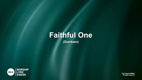 Faithful One (Piano)