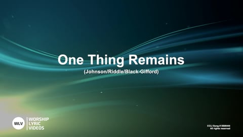 One Thing Remains (Piano)