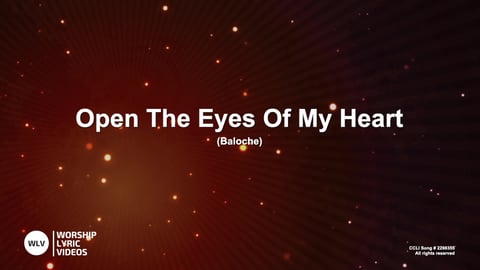 Open The Eyes Of My Heart (Piano)