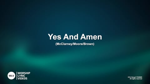 Yes And Amen (Piano)