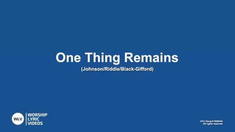 One Thing Remains (Piano)