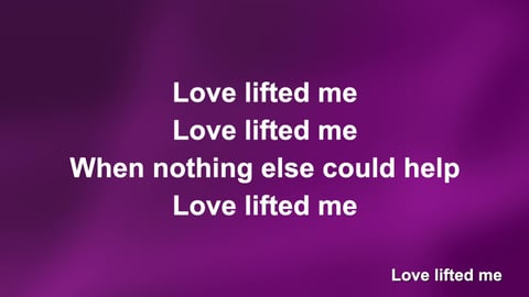 Love Lifted Me