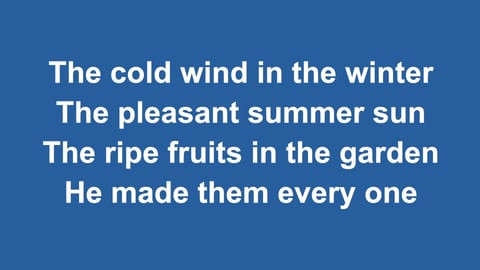 All Things Bright And Beautiful