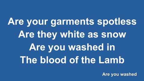 Are You Washed In The Blood