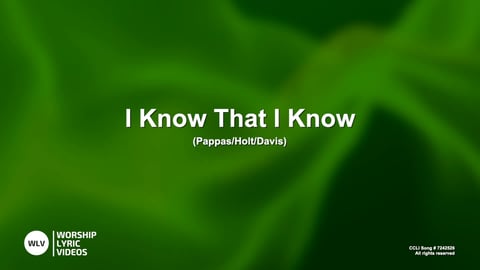 I Know That I Know