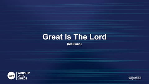 Great Is The Lord (Piano)