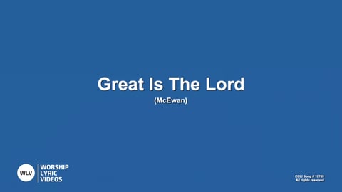 Great Is The Lord (Piano)