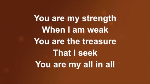 You Are My All In All