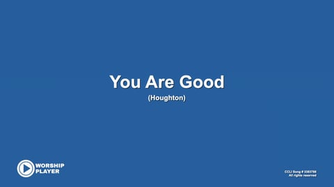 You Are Good (We Worship You)