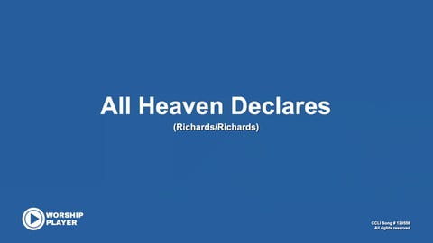 All Heaven Declares (Acoustic)