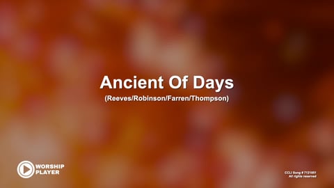 Ancient Of Days (None Above Him)
