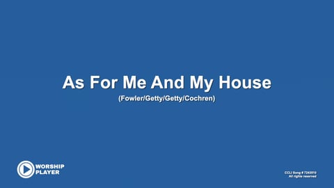 As For Me And My House (Acoustic)
